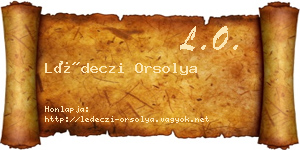 Lédeczi Orsolya névjegykártya