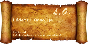 Lédeczi Orsolya névjegykártya